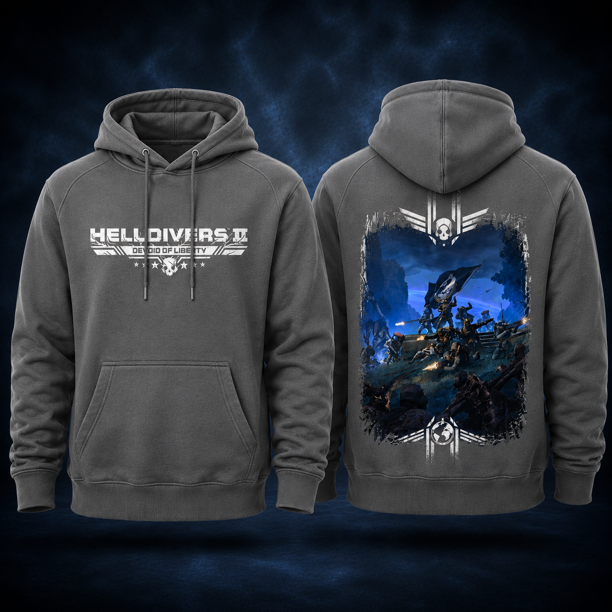 Helldivers II Devoid of Liberty Gray Hoodie