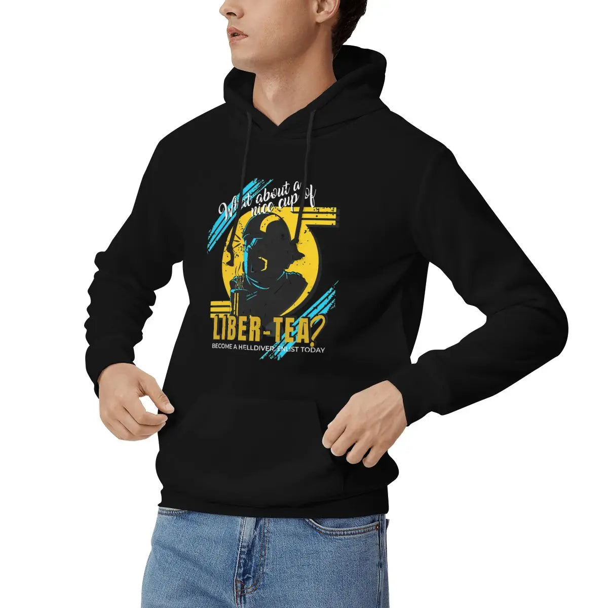 Helldivers Navy Blue Hoodie - What about a nice cup of Liber-Tea ?