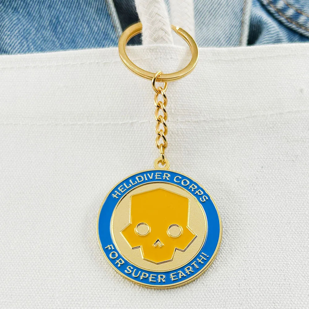 Helldivers 2 Malevelon Creek & Helldiver Corps Keychain