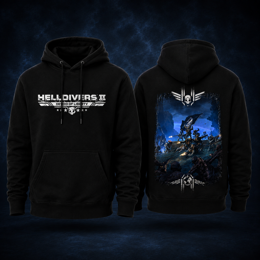 Helldivers II Devoid of Liberty Black Hoodie