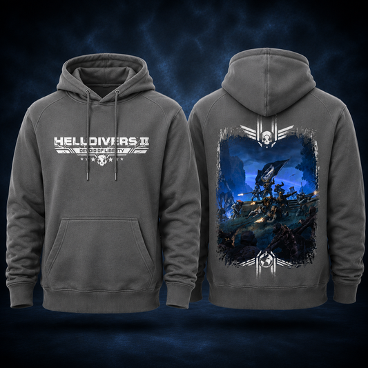 Helldivers II Devoid of Liberty Gray Hoodie