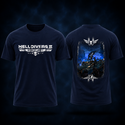Helldivers II Devoid of Liberty Navy Blue T-Shirt