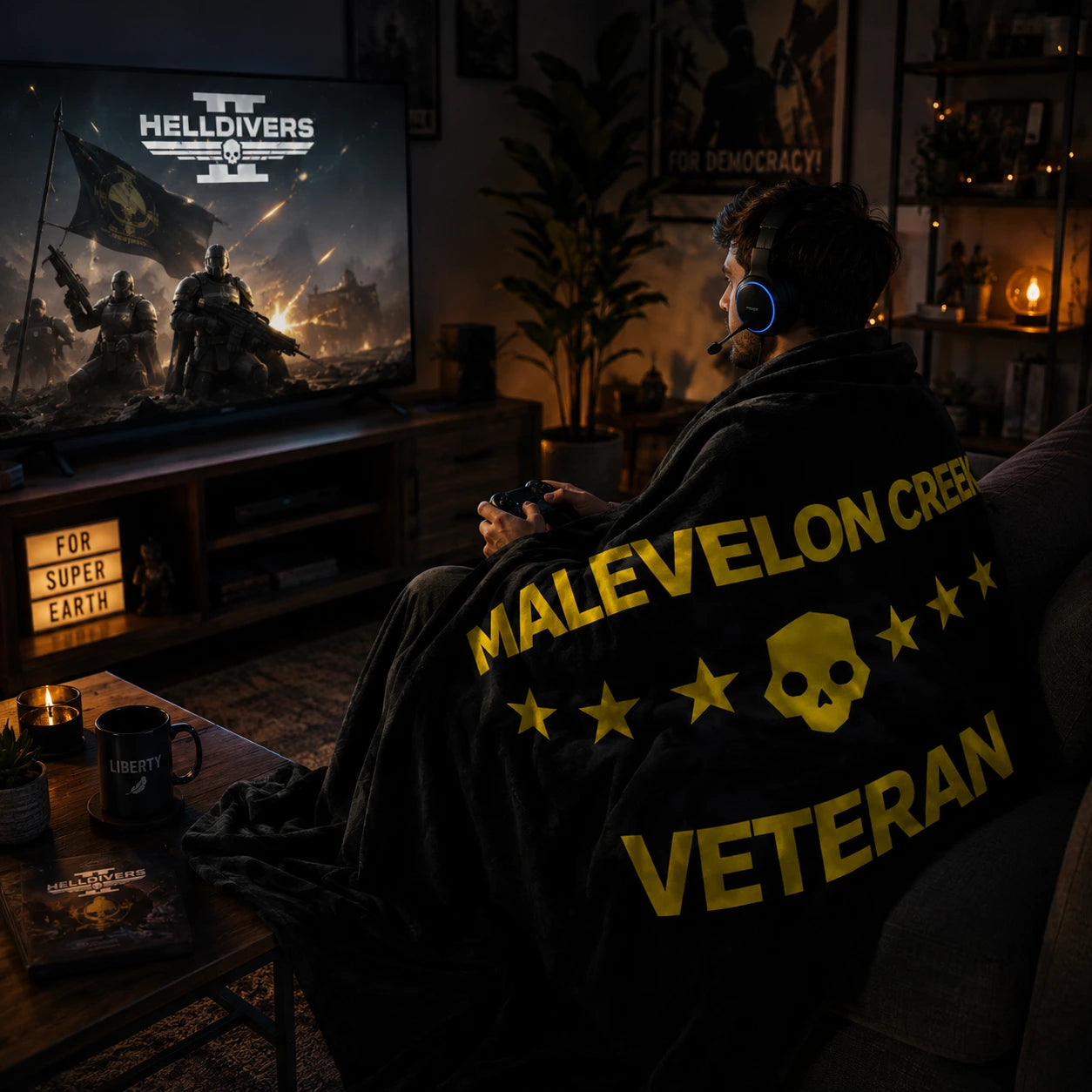 Helldivers 2 Malevelon Creek Veteran Ultra Soft Premium Throw Blanket
