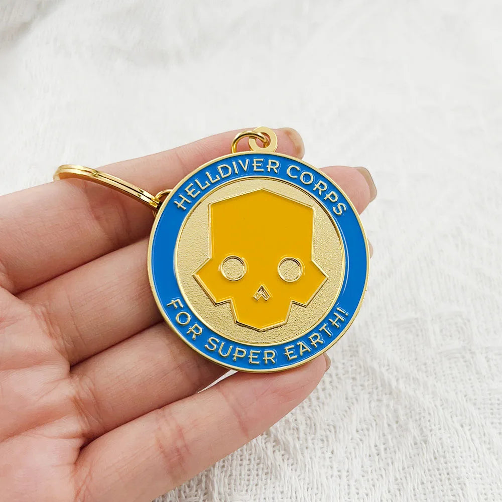 Helldivers 2 Malevelon Creek & Helldiver Corps Keychain