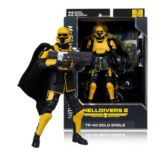 Helldivers 2 T4-40 Gold Eagle Armor Figur – 17,8 cm