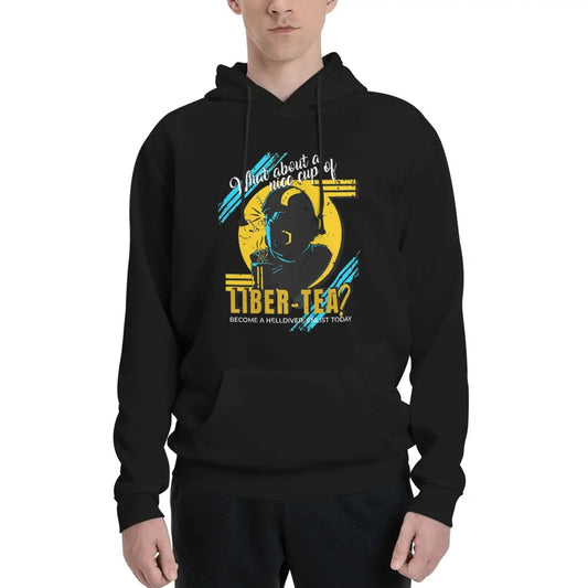Helldivers Black Hoodie - What about a nice cup of Liber-Tea ?